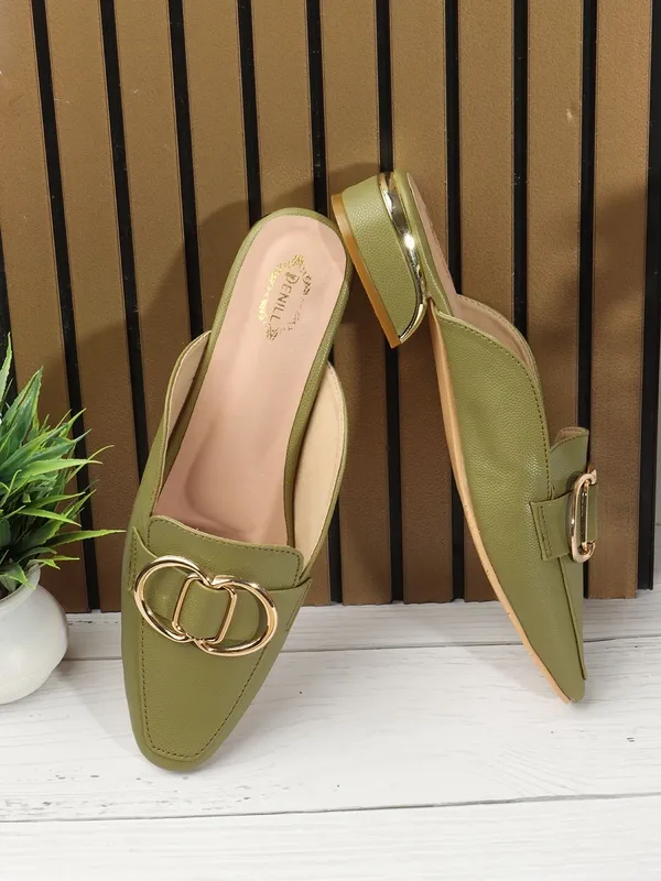 Green_Synthetic_Wedges_For_Women