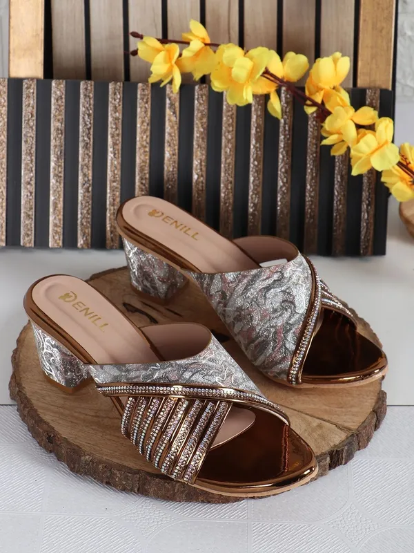 Copper_Synthetic_Heels_For_Women