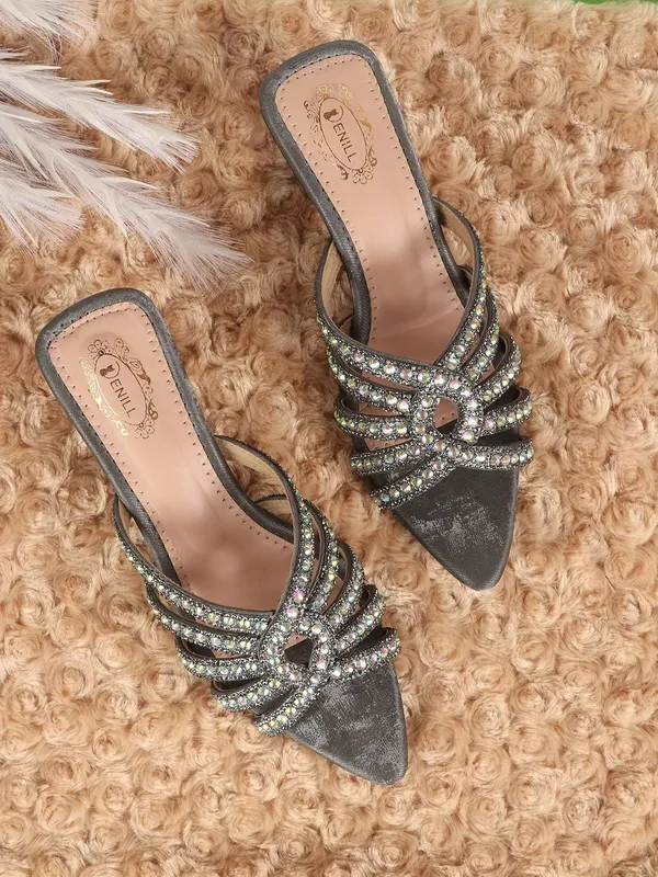 Grey_Synthetic_Heels_For_Women