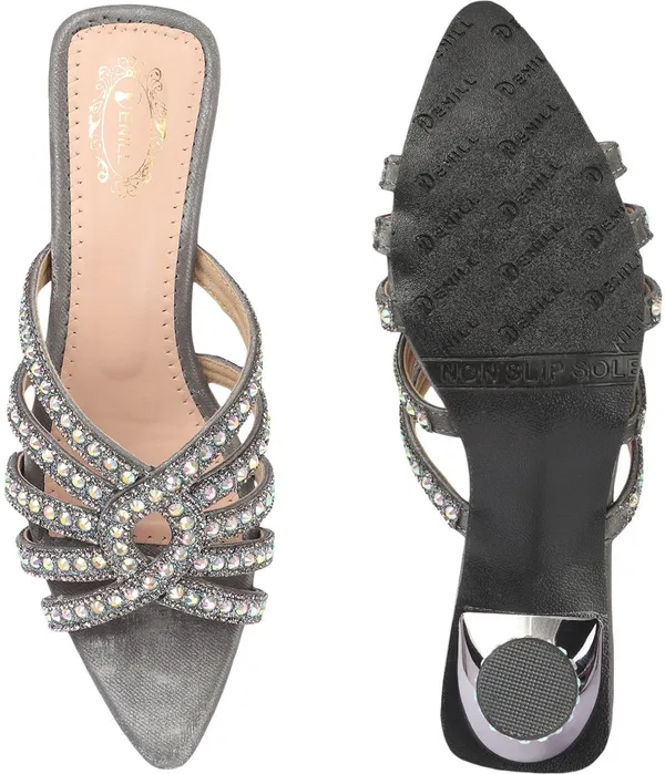 Grey_Synthetic_Leather_Heels_For_Women