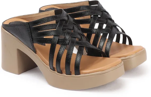 Black_Synthetic_Leather_Heels_For_Women