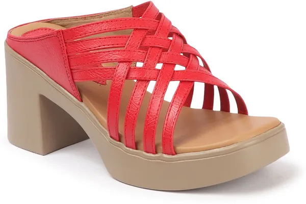 Red_Synthetic_Leather_Heels_For_Women
