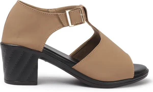 Beige_Synthetic_Leather_Heels_For_Women