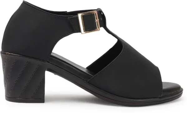 Black_Synthetic_Leather_Heels_For_Women