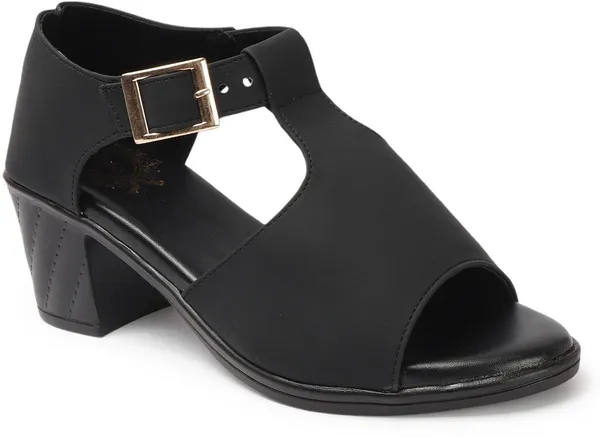 Black_Synthetic_Leather_Heels_For_Women