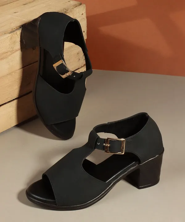 Black_Synthetic_Leather_Heels_For_Women