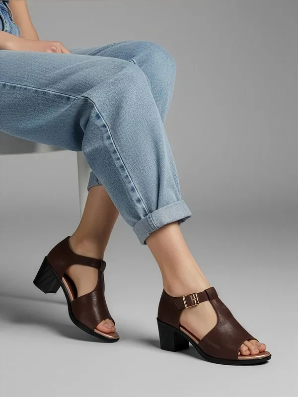 Brown_Synthetic_Leather_Heels_For_Women