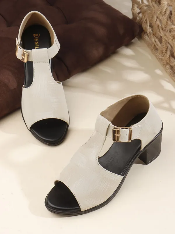 Beige_Synthetic_Leather_Heels_For_Women