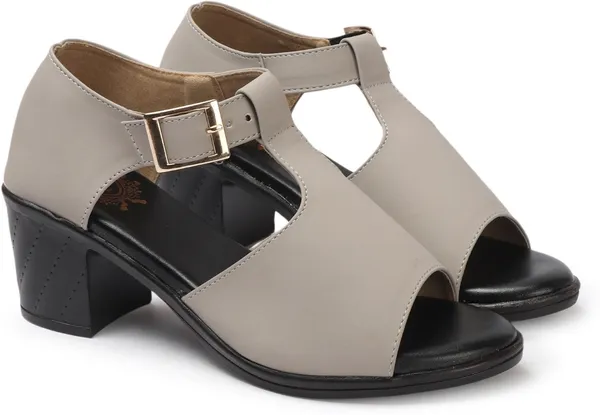 Grey_Synthetic_Leather_Heels_For_Women