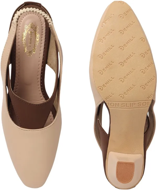 Beige_Synthetic_Leather_Heels_For_Women