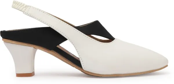 White_Synthetic_Leather_Heels_For_Women
