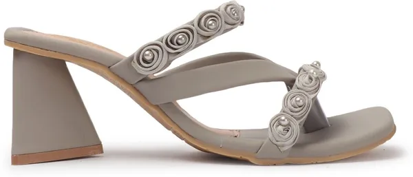 Grey_Synthetic_Leather_Heels_For_Women