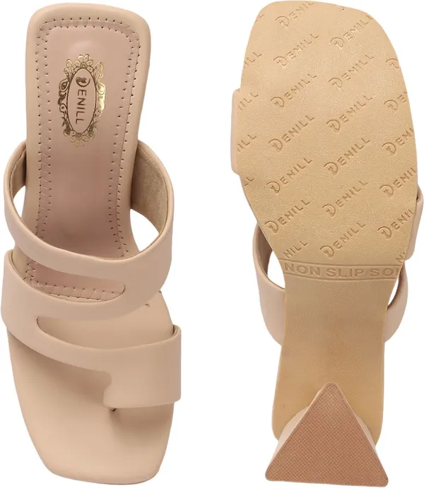 Beige_Synthetic_Leather_Heels_For_Women