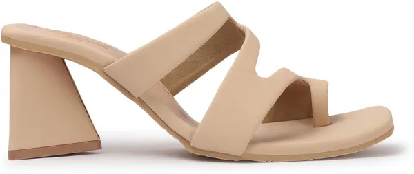 Beige_Synthetic_Leather_Heels_For_Women