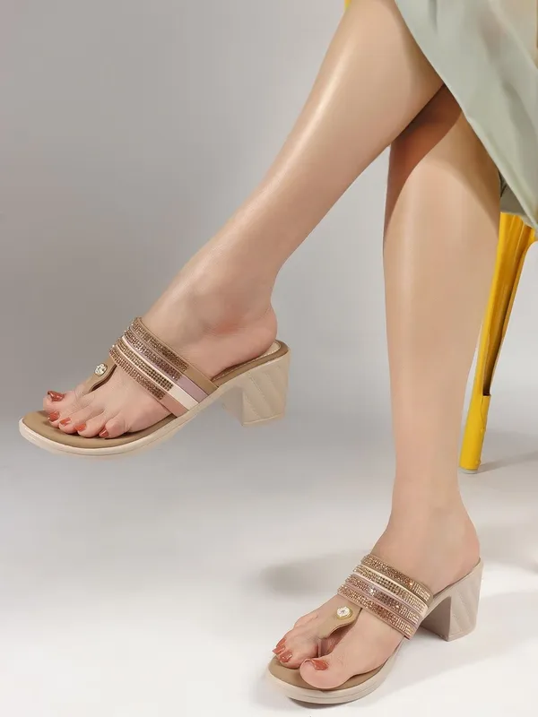 Beige_Synthetic_Leather_Heels_For_Women