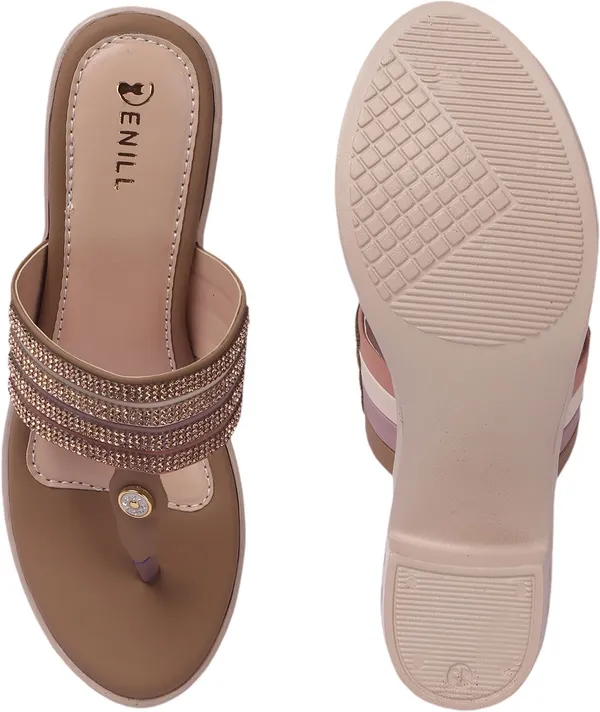 Beige_Synthetic_Leather_Heels_For_Women