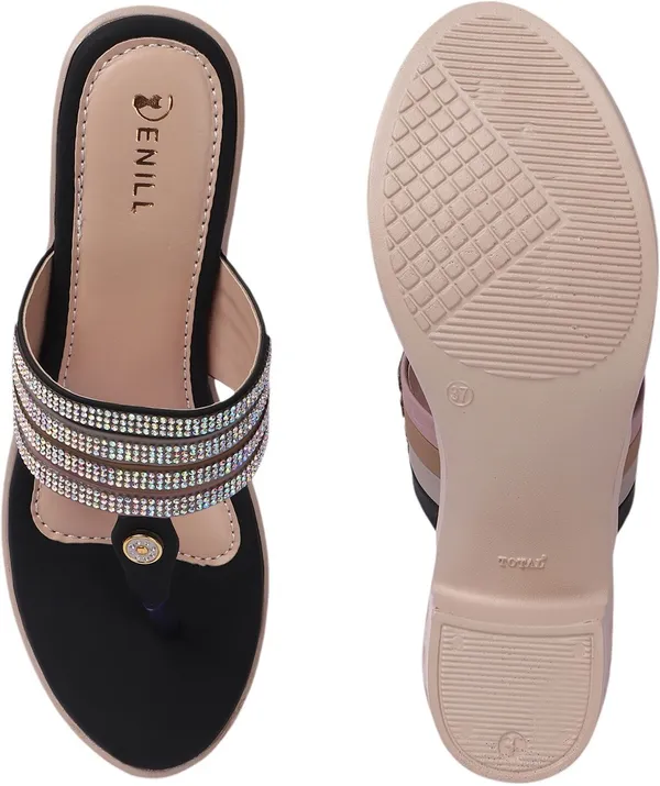 Black_Synthetic_Leather_Heels_For_Women