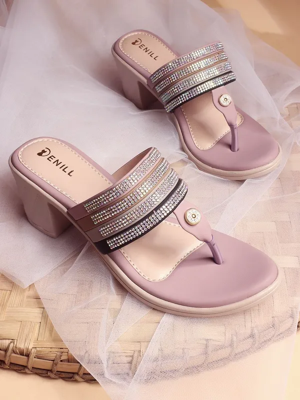 Pink_Synthetic_Leather_Heels_For_Women