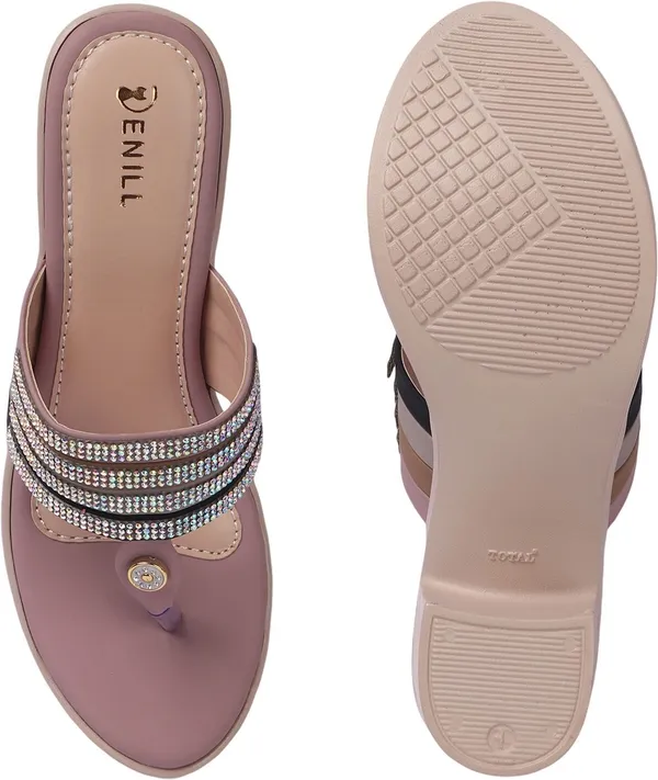 Pink_Synthetic_Leather_Heels_For_Women