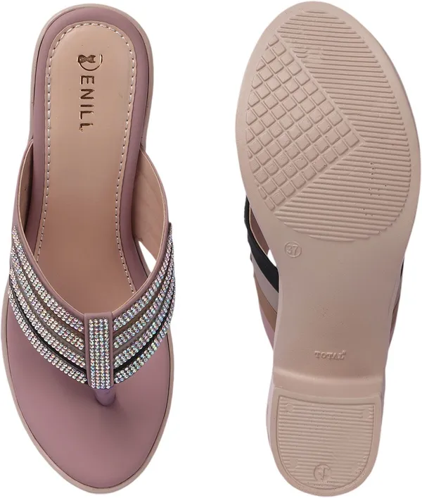 Pink_Synthetic_Leather_Heels_For_Women