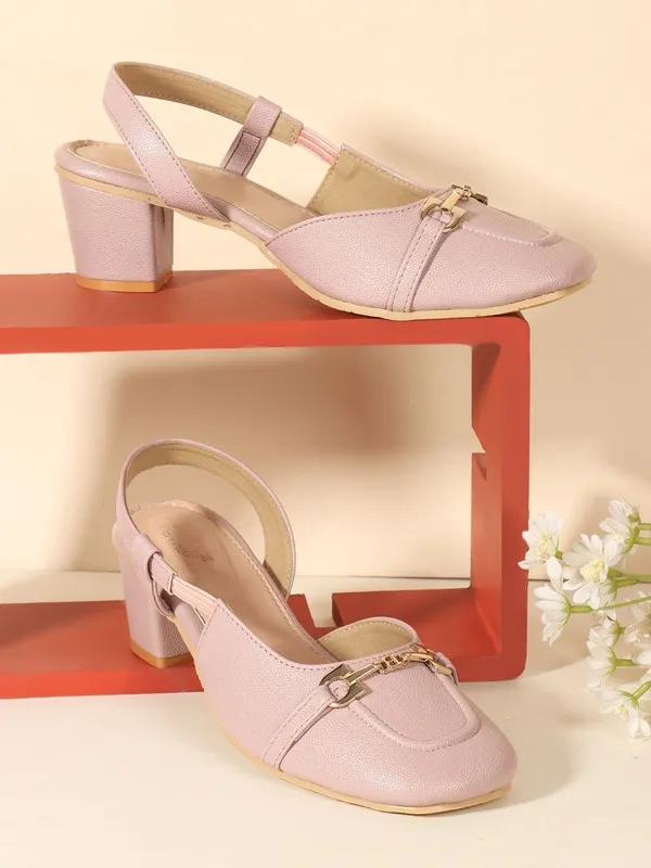 Pink_Synthetic_Leather_Heels_For_Women