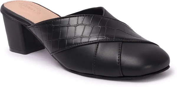 Black_Synthetic_Leather_Heels_For_Women