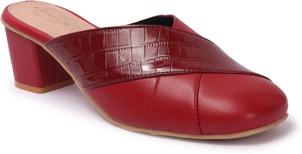 Maroon_Synthetic_Leather_Heels_For_Women
