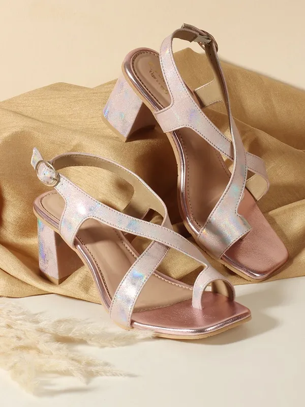 Pink_Synthetic_Leather_Heels_For_Women