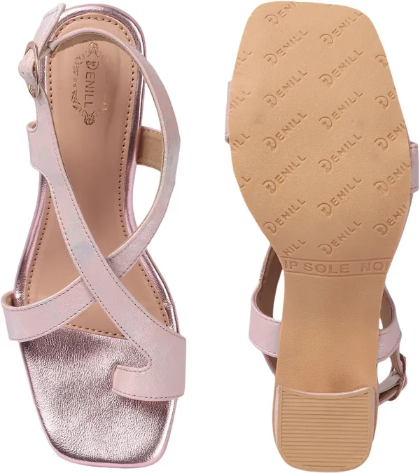Pink_Synthetic_Leather_Heels_For_Women