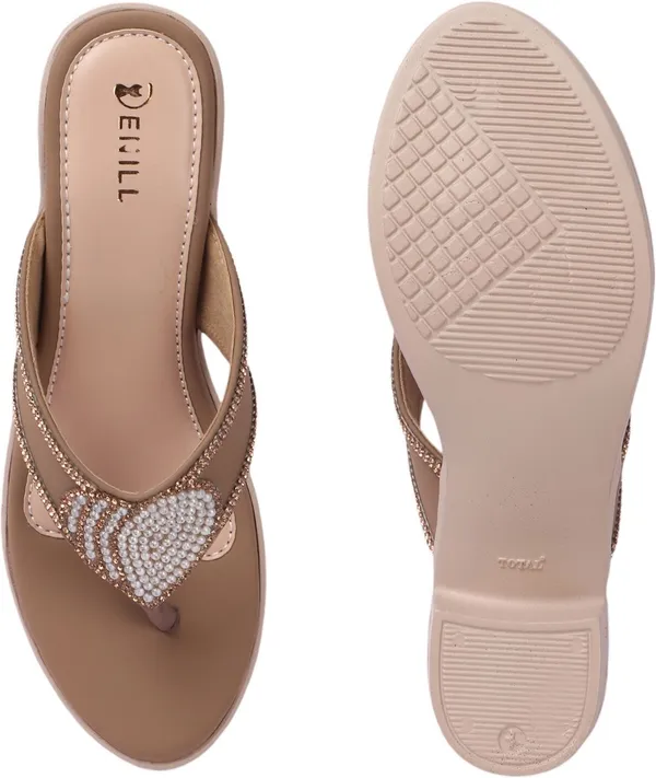 Beige_Synthetic_Leather_Heels_For_Women