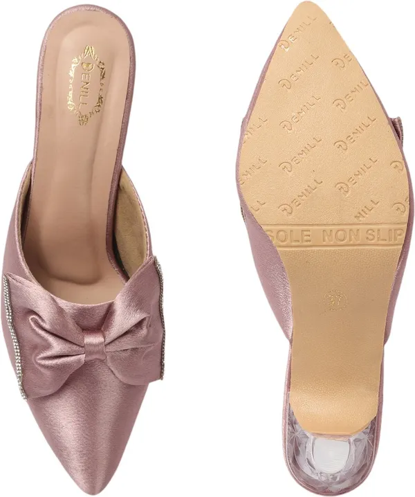 Peach_Synthetic_Leather_Heels_For_Women