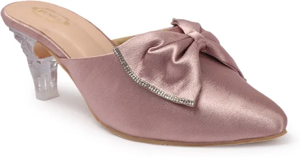 Peach_Synthetic_Leather_Heels_For_Women