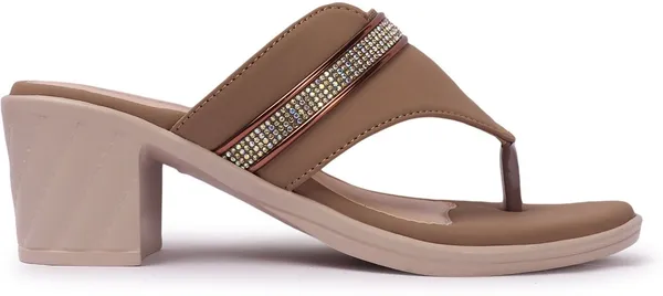 Beige_Synthetic_Leather_Heels_For_Women