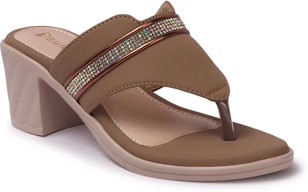 Beige_Synthetic_Leather_Heels_For_Women