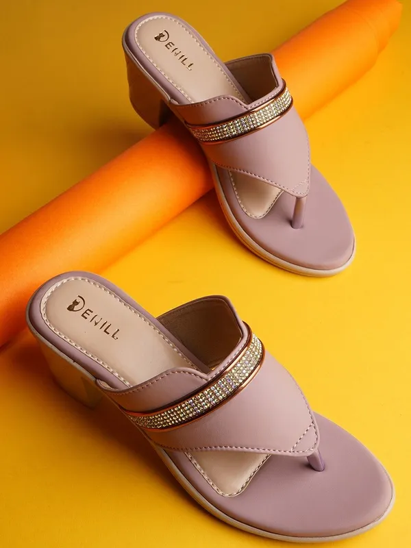 Pink_Synthetic_Leather_Heels_For_Women