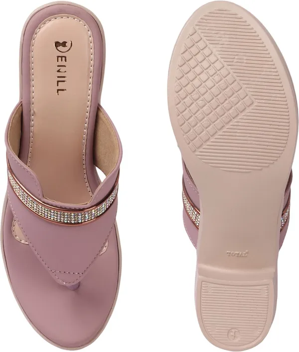 Pink_Synthetic_Leather_Heels_For_Women