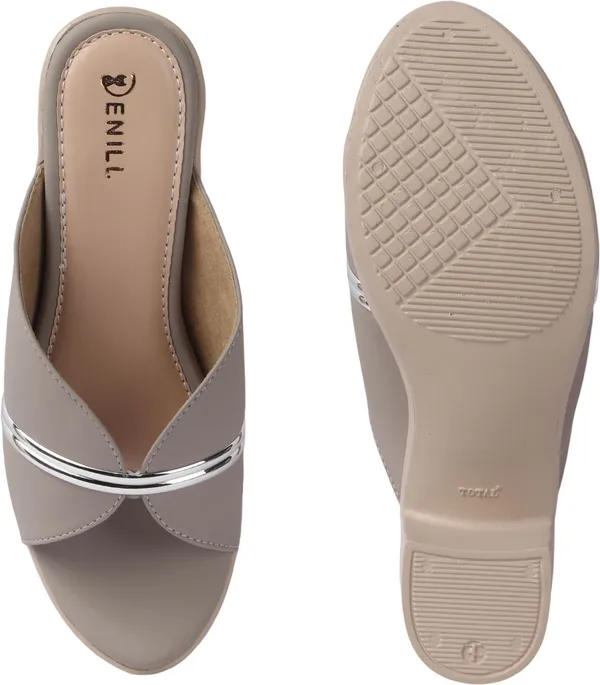 Grey_And_Beige_Synthetic_Leather_Heels_For_Women