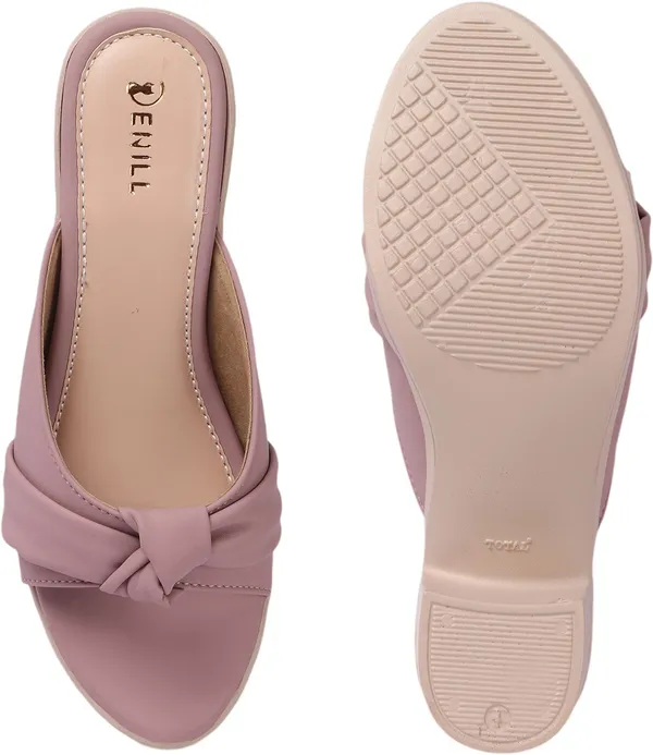 Pink_Synthetic_Leather_Heels_For_Women