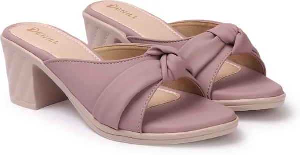 Pink_Synthetic_Leather_Heels_For_Women