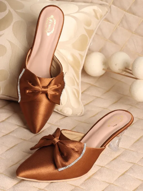 Copper_Synthetic_Leather_Heels_For_Women