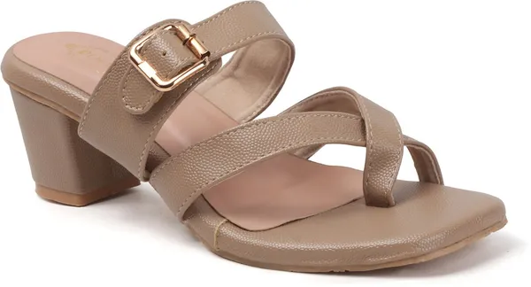 Beige_Synthetic_Leather_Heels_For_Women