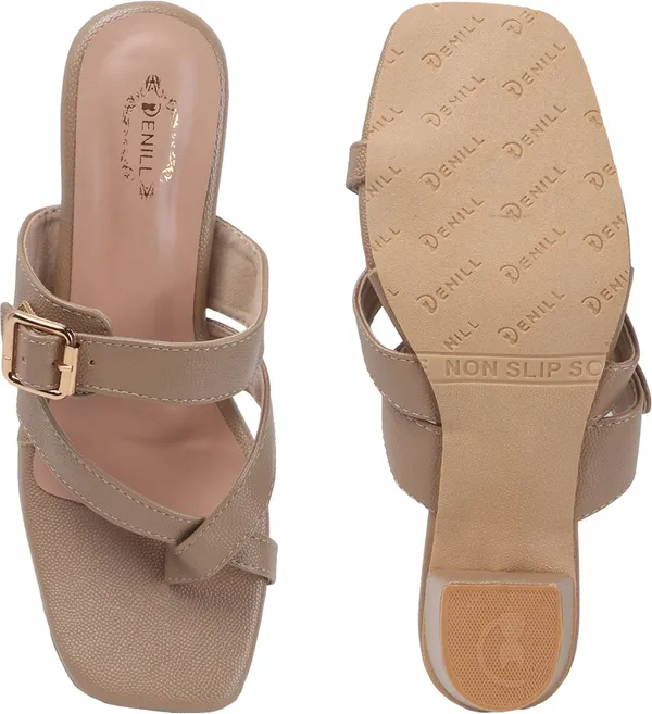 Beige_Synthetic_Leather_Heels_For_Women