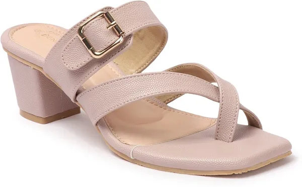 Pink_Synthetic_Leather_Heels_For_Women
