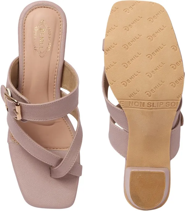 Pink_Synthetic_Leather_Heels_For_Women