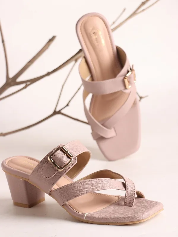 Pink_Synthetic_Leather_Heels_For_Women