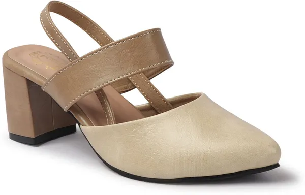 Beige_Synthetic_Leather_Heels_For_Women