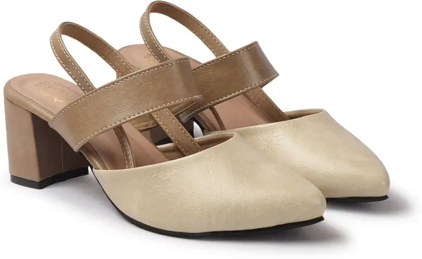Beige_Synthetic_Leather_Heels_For_Women