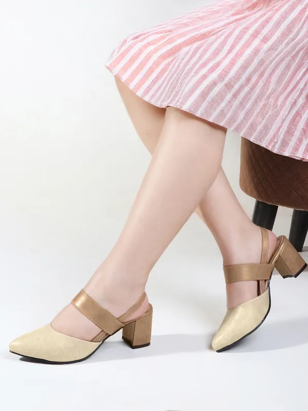 Beige_Synthetic_Leather_Heels_For_Women