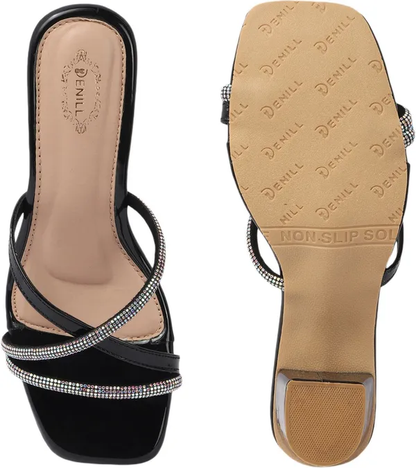 Black_Synthetic_Leather_Heels_For_Women