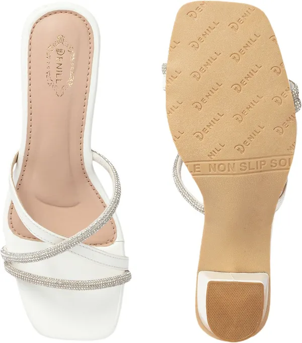 White_Synthetic_Leather_Heels_For_Women